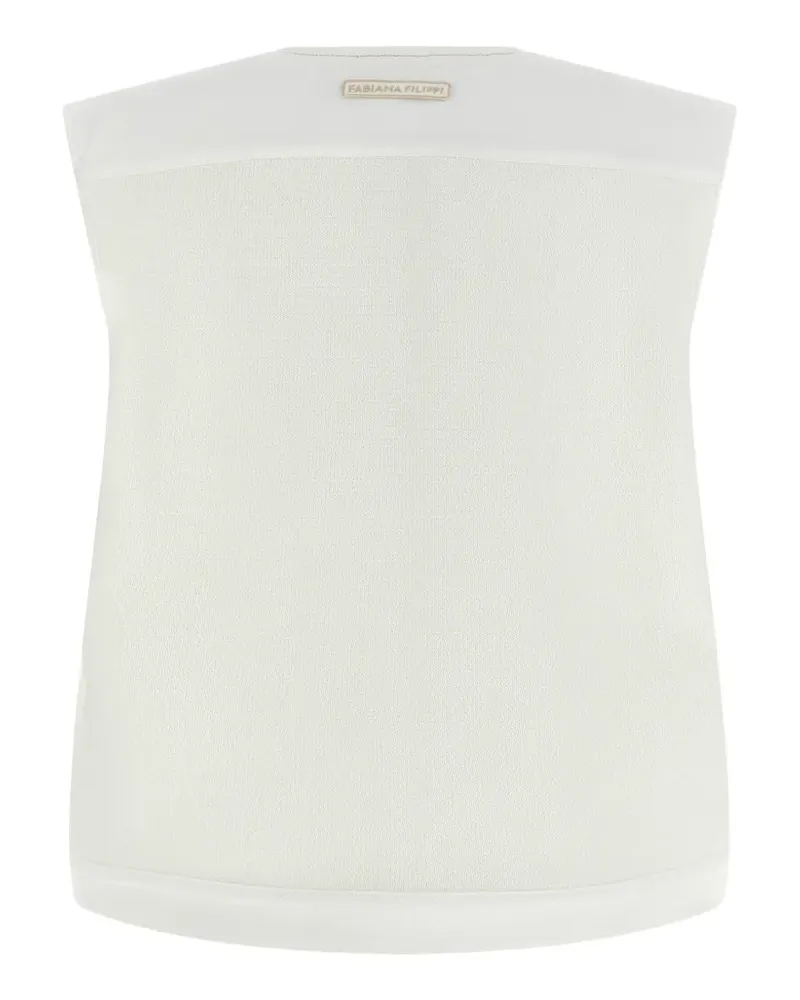 Fabiana Filippi denim button vest - Weiß Weiß