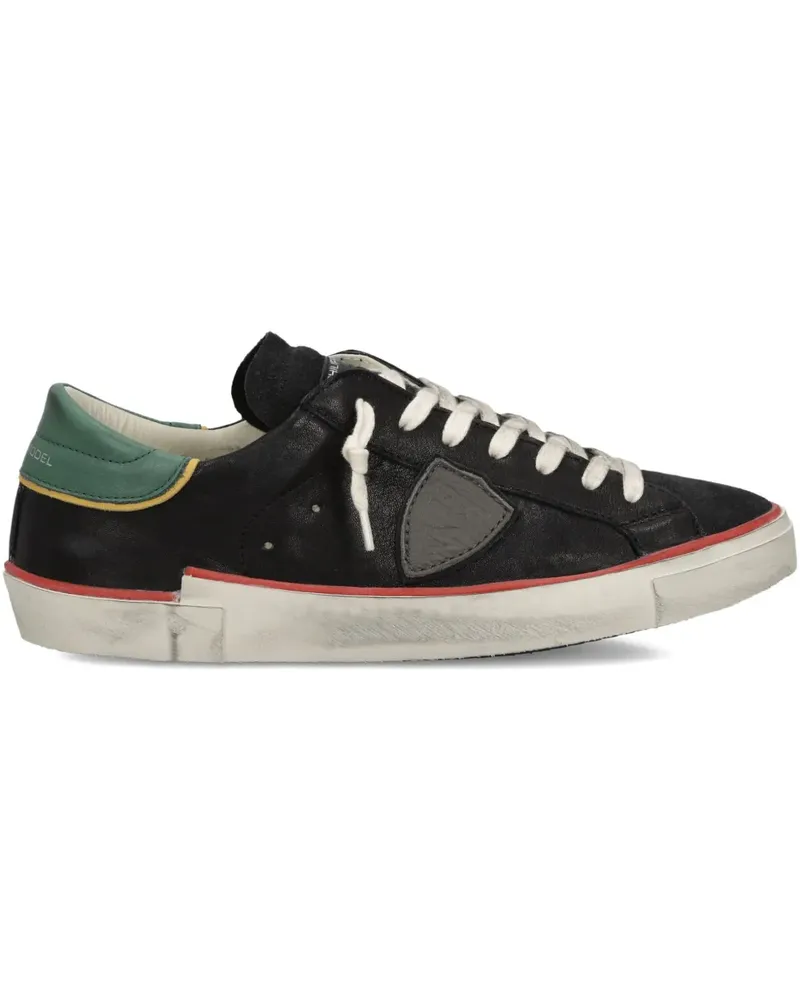Philippe Model Prsx Sneakers mit Wildledereinsätzen - Schwarz Schwarz