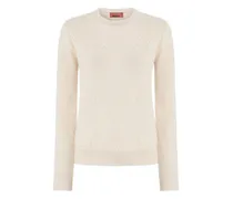 Rundhals-Pullover mit Zickzackmuster - Nude