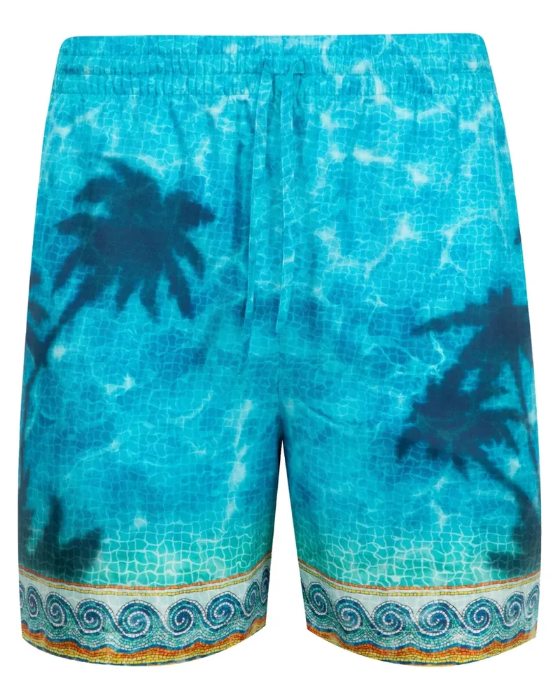Casablanca Paris Shorts aus Seide - Blau Blau