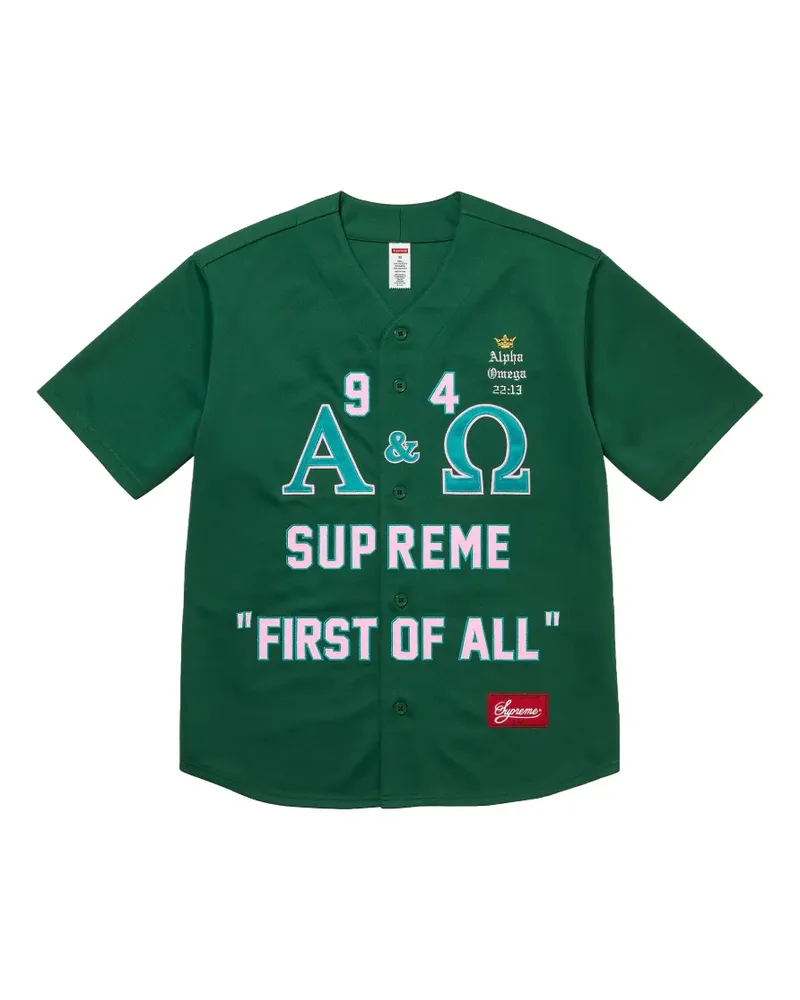 Supreme Being Alpha Omega Baseball-Trikot - Grün Grün