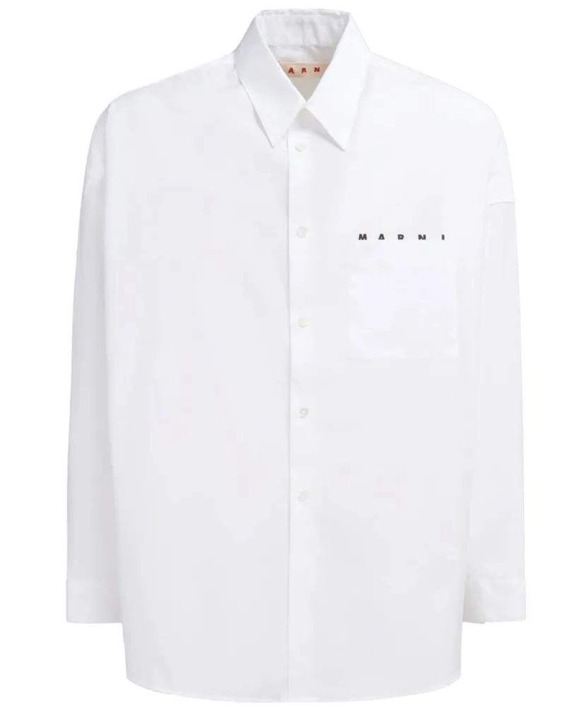 Marni Hemd mit Logo-Print - Weiß Weiß