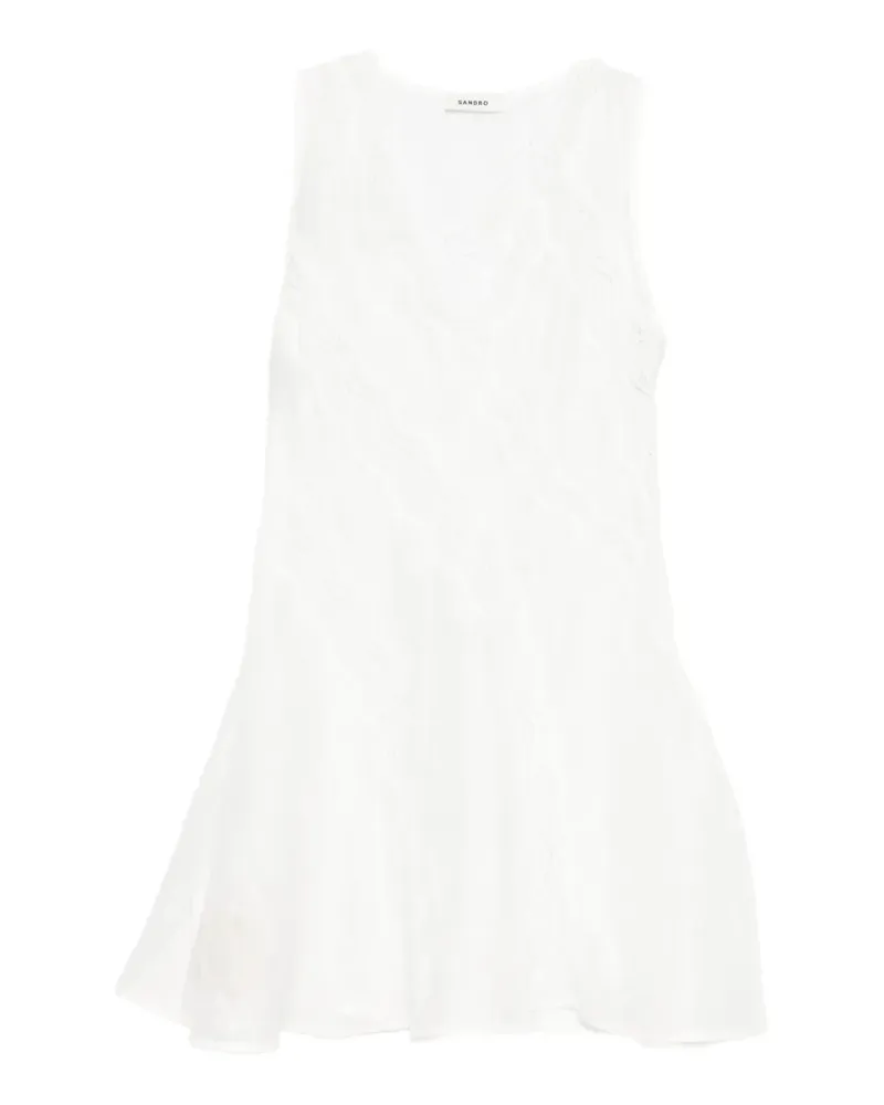 Sandro Blandine Minikleid mit Spitzenband - Weiß Weiß