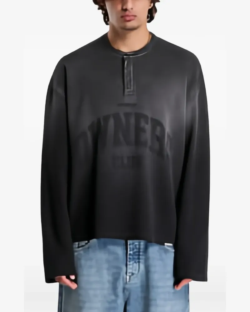 REPRESENT Owners Club Henley long-sleeved polo shirt - Schwarz Schwarz
