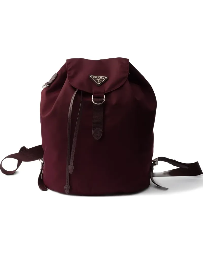 Prada logo-plaque backpack - Rot Rot