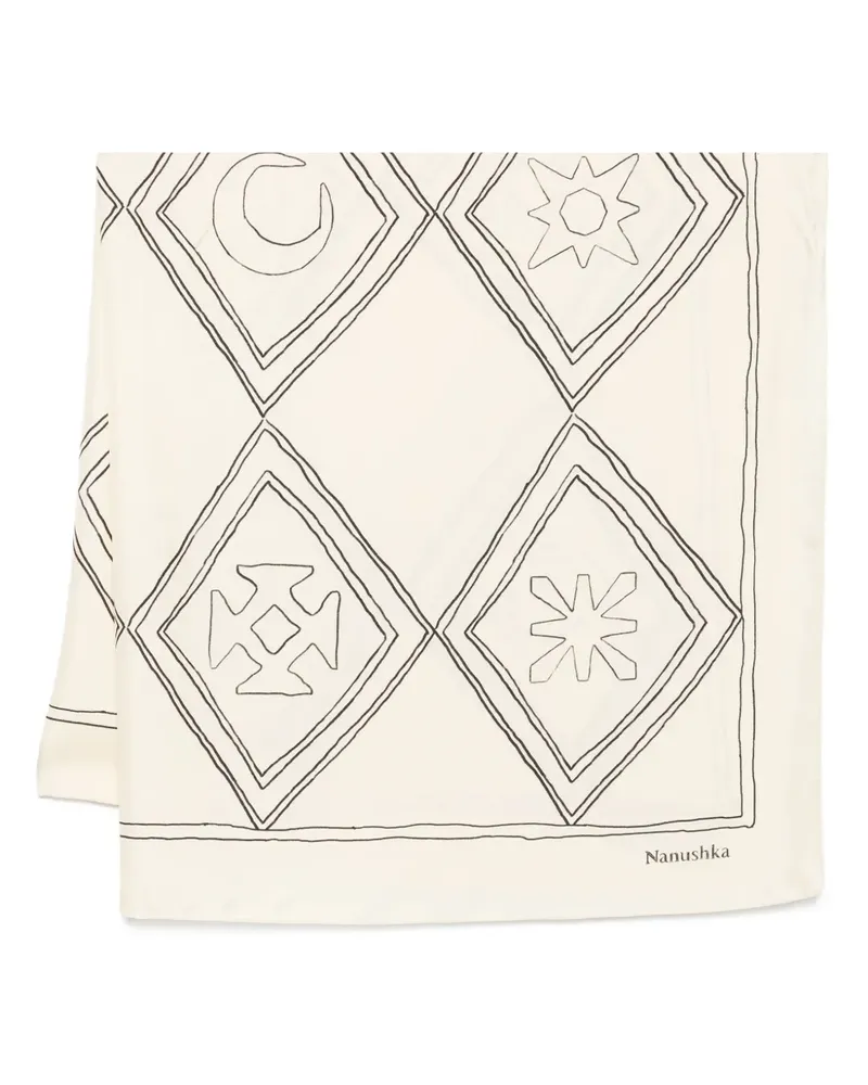 Nanushka Seidenschal mit Argyle-Muster - Nude Nude
