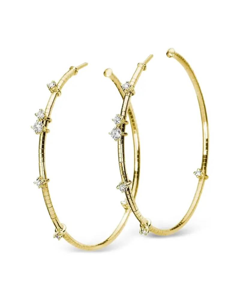 Mattia Cielo 18K yellow gold Rugiada diamonds hoop earrings Gold