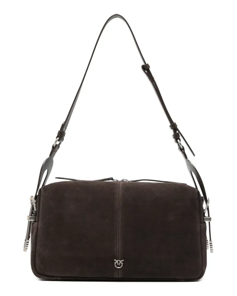 Pinko medium Keeper suede shoulder bag - Braun Braun