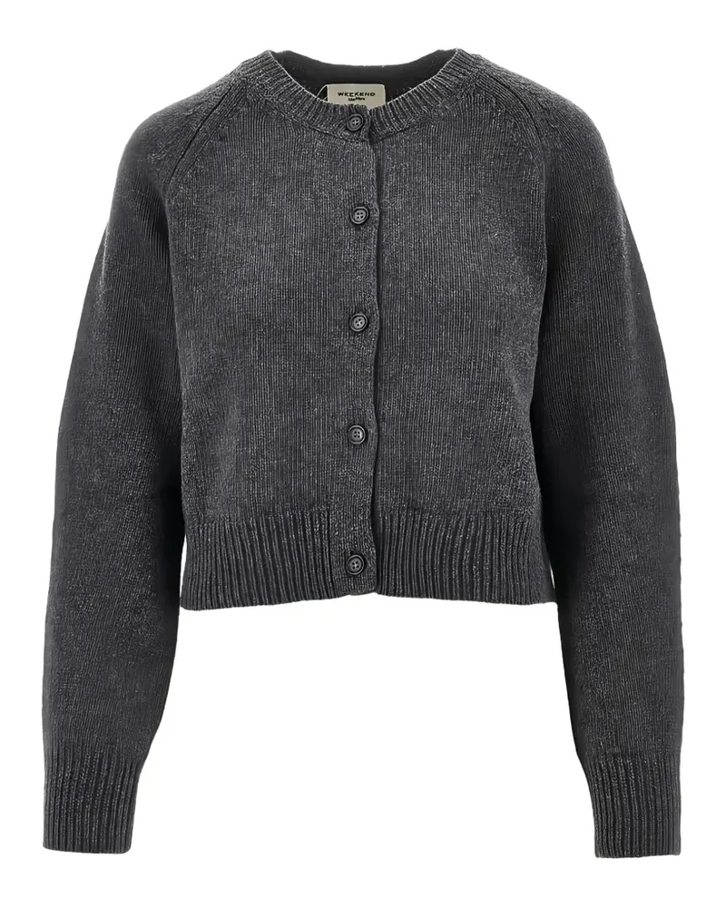 Max Mara Fein gestrickter Cardigan - Grau Grau
