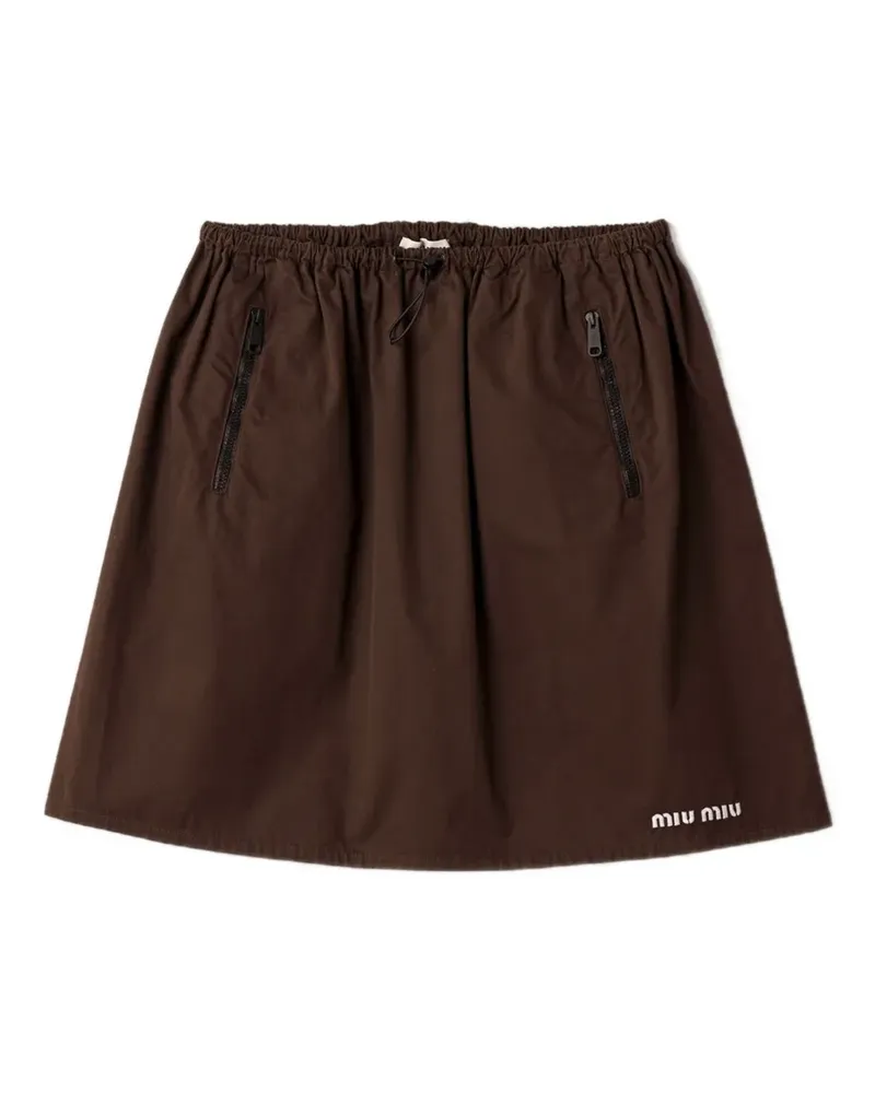 Miu Miu Ausgeblichener Gabardine-Rock - Braun Braun