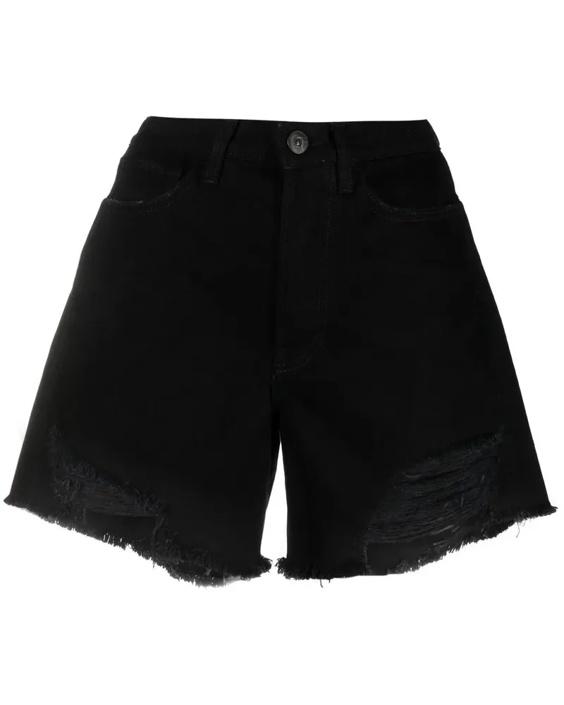 3x1 Jeans-Shorts mit Distressed-Detail - Schwarz Schwarz