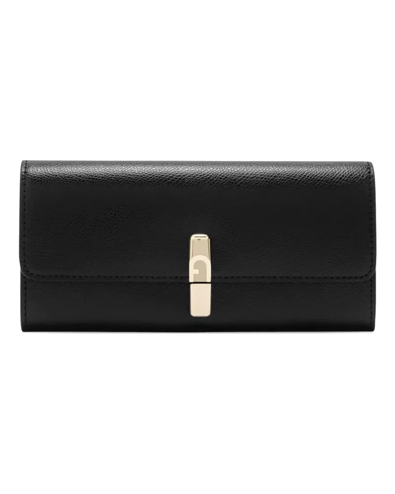 Furla XL Iride Portemonnaie mit Reißverschluss - Schwarz Schwarz
