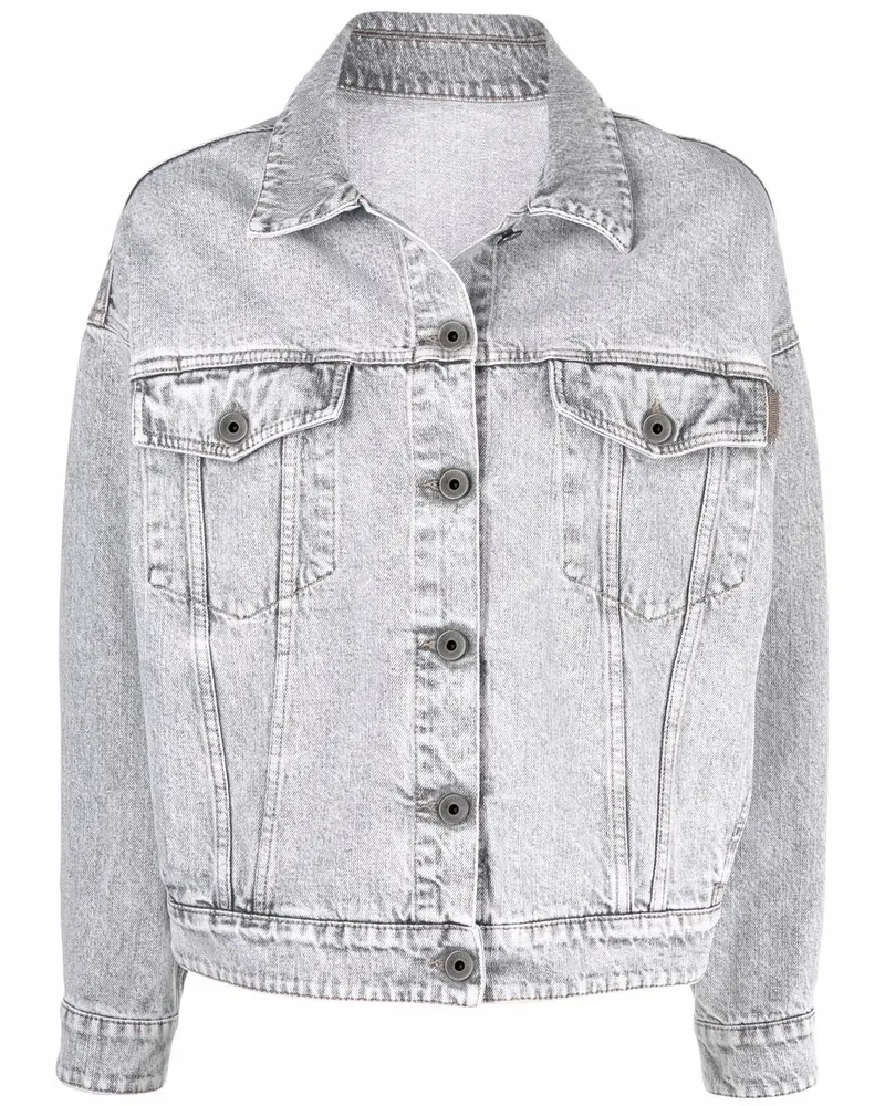 Brunello Cucinelli Jeansjacke im Oversized-Look - Grau Grau