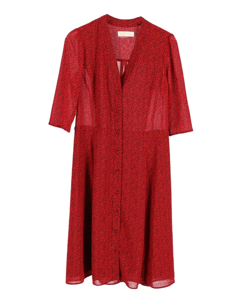 Michael Kors heart-print button dress - Rot Rot