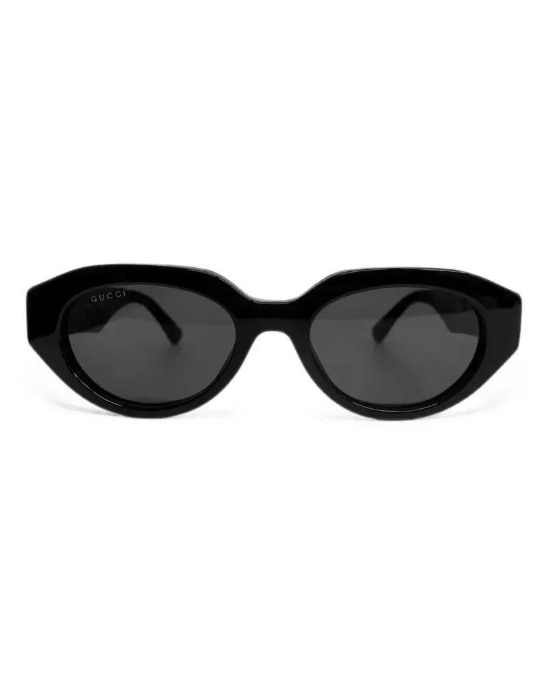 Gucci Double G geometric-frame sunglasses - Schwarz Schwarz