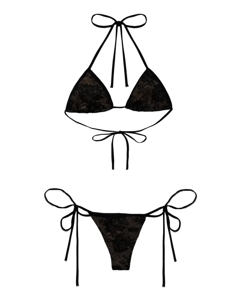 GCDS Triangel-Bikini mit Spitze - Schwarz Schwarz