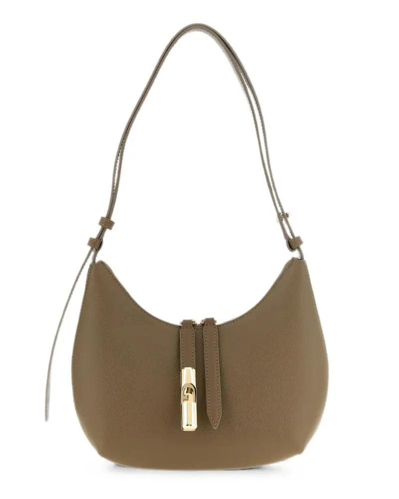 Furla small Goccia leather shoulder bag - Braun Braun