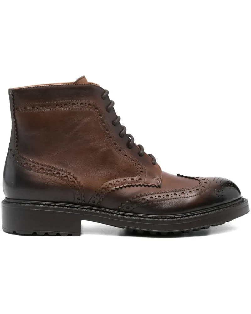 Doucal´s Schnürstiefel mit Budapestermuster - Braun Braun