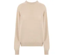 Kaschmirpullover mit rundem Ausschnitt - Nude