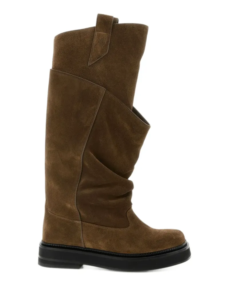 ATTICO Overknee-Stiefel aus Wildleder - Braun Braun