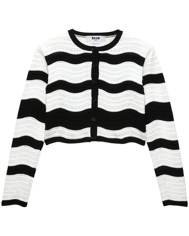 MSGM Cardigan mit Wellenmuster - Schwarz Schwarz