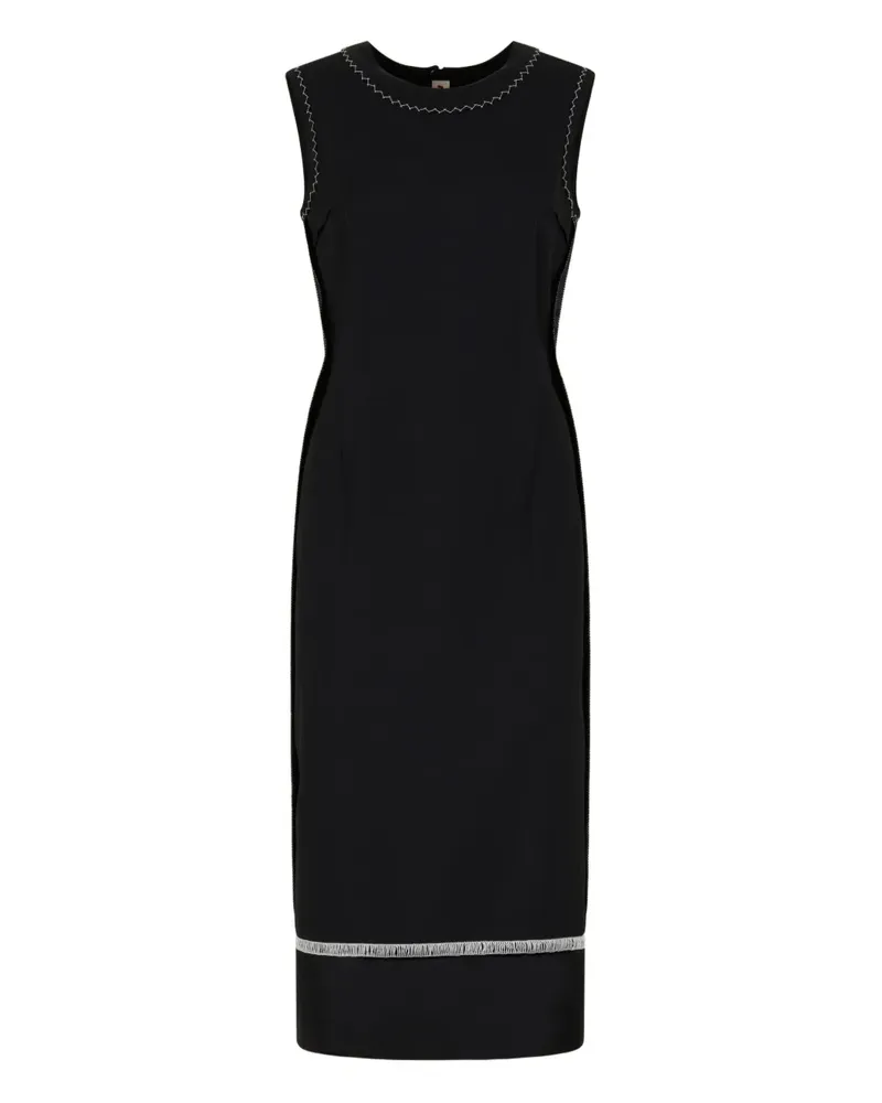 Marni Ärmelloses Midikleid mit Ziernaht - Schwarz Schwarz