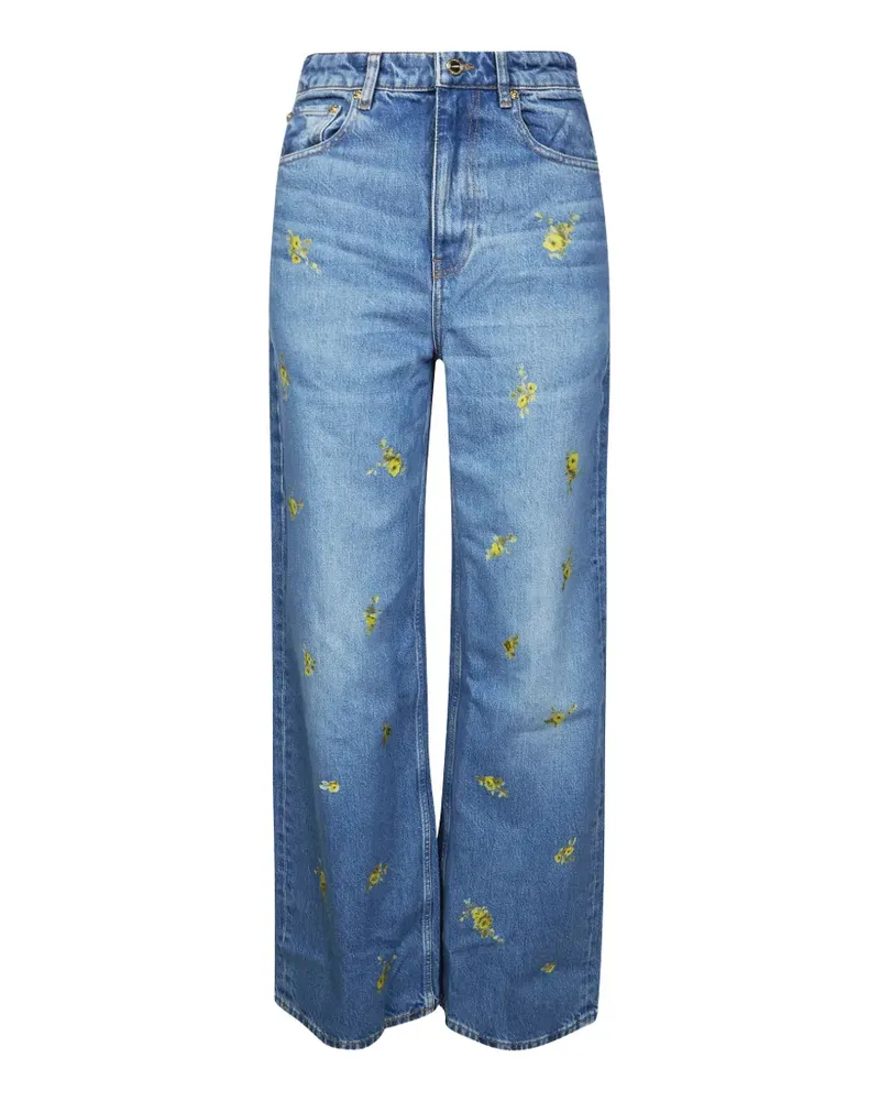 Ganni Lari floral-print jeans - Blau Blau