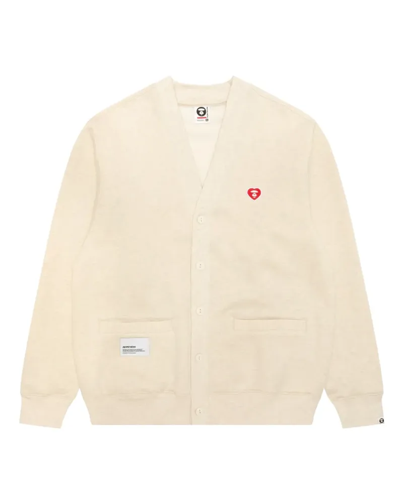 BAPE heart-motif button-up cardigan - Nude Nude