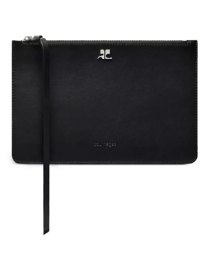 Courrèges AC Clutch aus Leder - Schwarz Schwarz