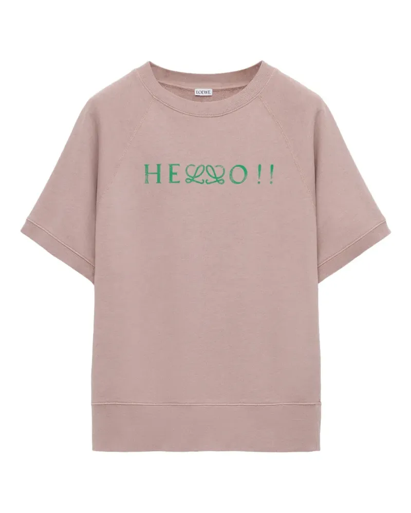 Loewe Kurzärmeliger Pullover mit Anagram-Print - Rosa Rosa