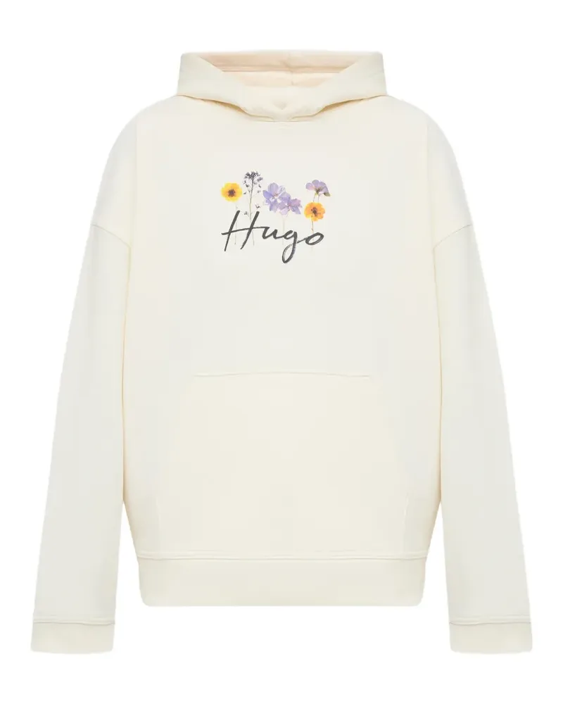 HUGO BOSS Hoodie mit Blumen-Print - Nude Nude