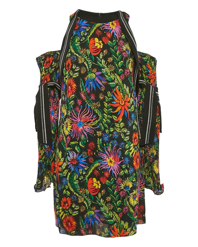 3.1 phillip lim Schulterfreies Kleid mit Blumen-Print - Schwarz Schwarz