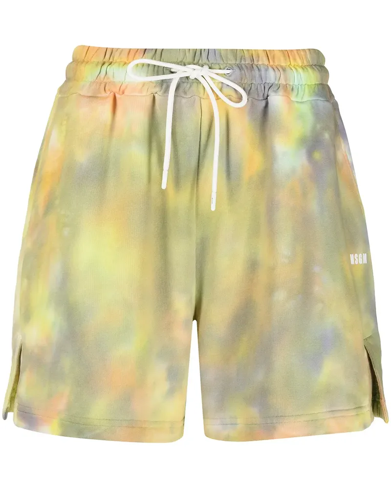 MSGM Joggingshorts mit Batikmuster - Gelb Gelb