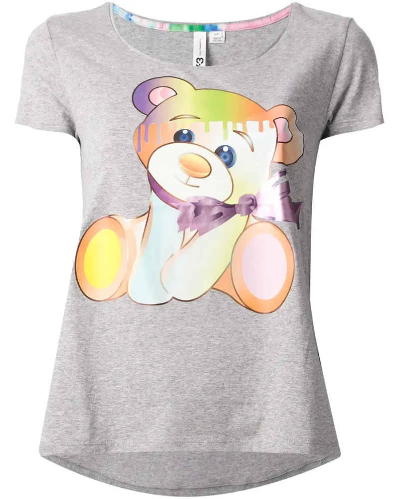 Y-3 multicolour bear print t-shirt - Grau Grau