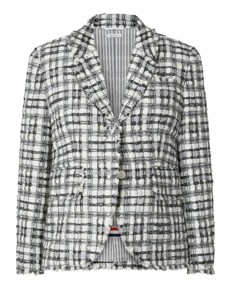 Thom Browne Tweed-Sportmantel mit ausgefransten Kanten - Weiß Weiß