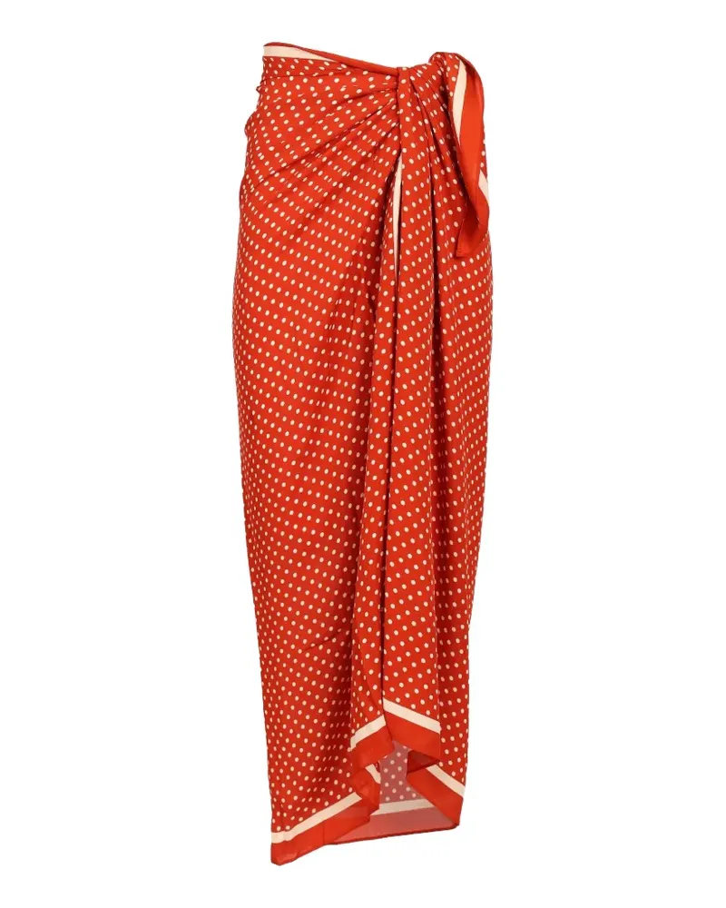 Matteau Seiden-Pareo mit Polka Dots - Rot Rot