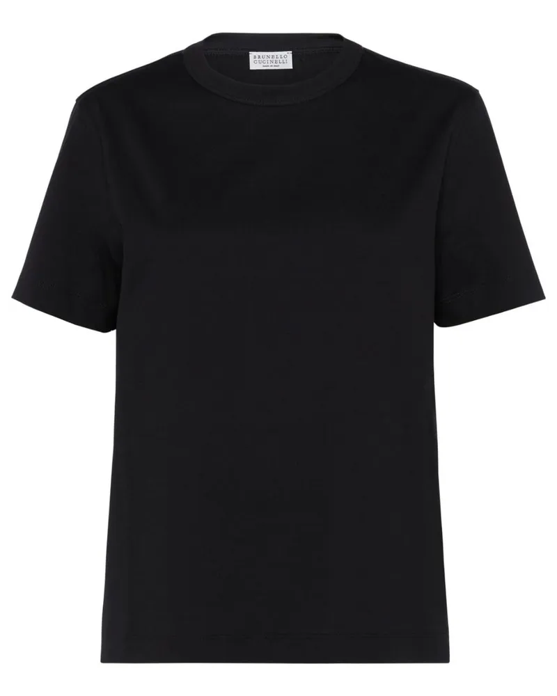 Brunello Cucinelli T-Shirt mit Borten - Schwarz Schwarz