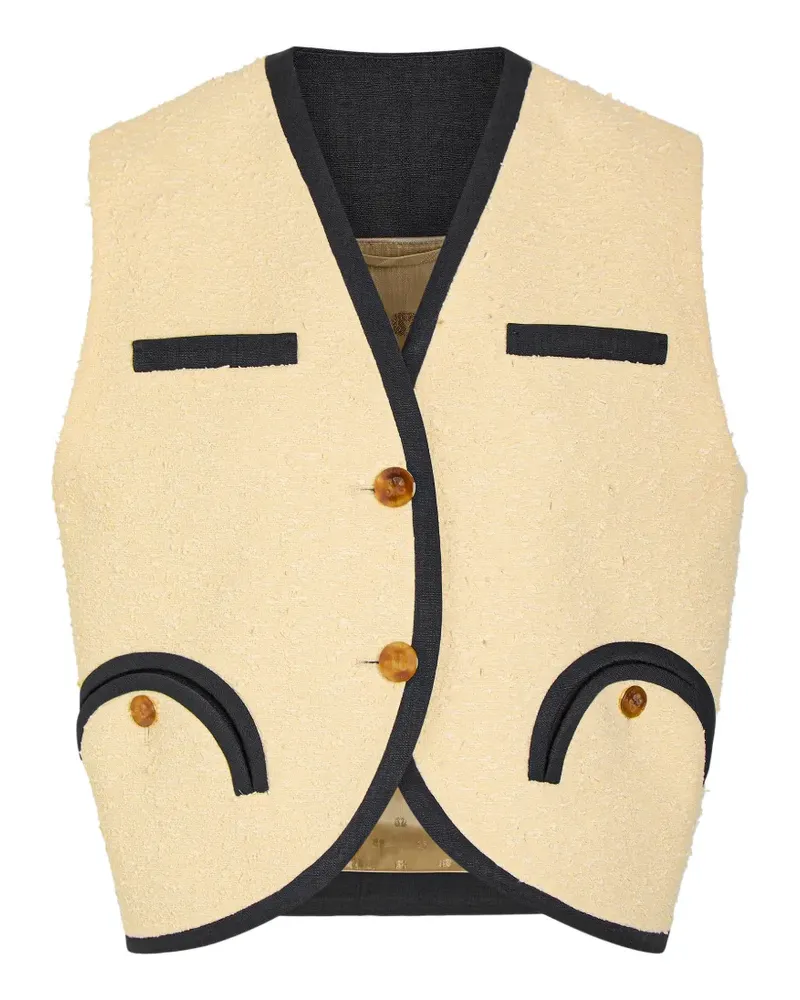 Blazé Milano Smiley bouclé waistcoat - Nude Nude