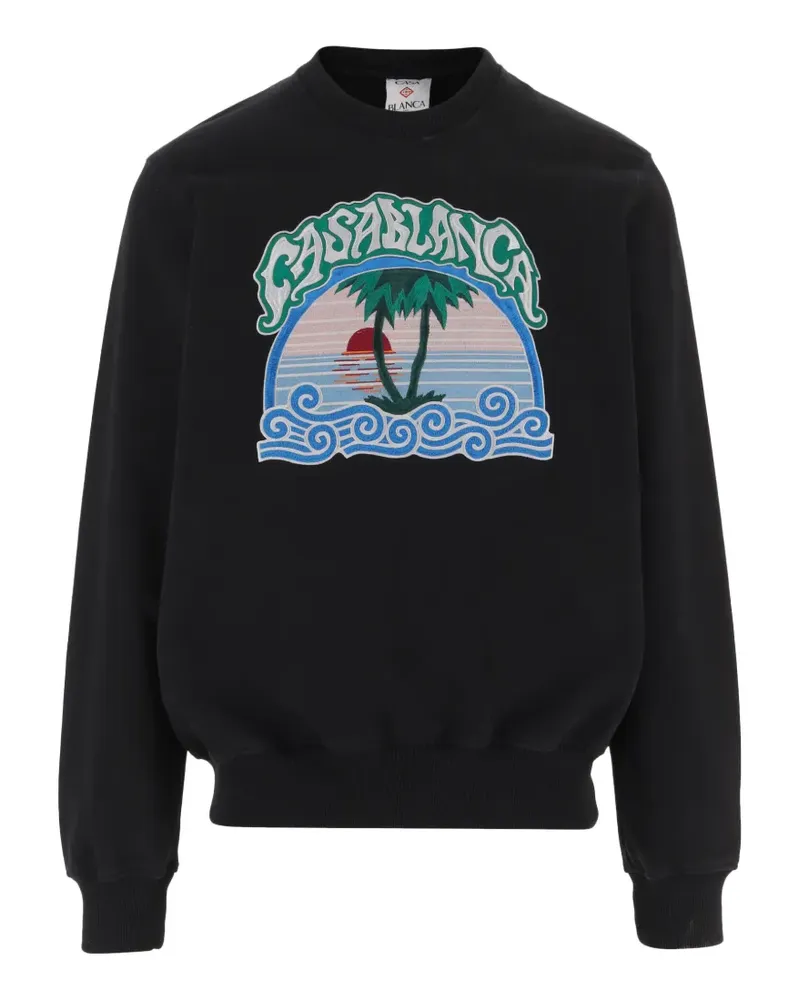 Casablanca Paris embroidered cotton sweatshirt - Schwarz Schwarz
