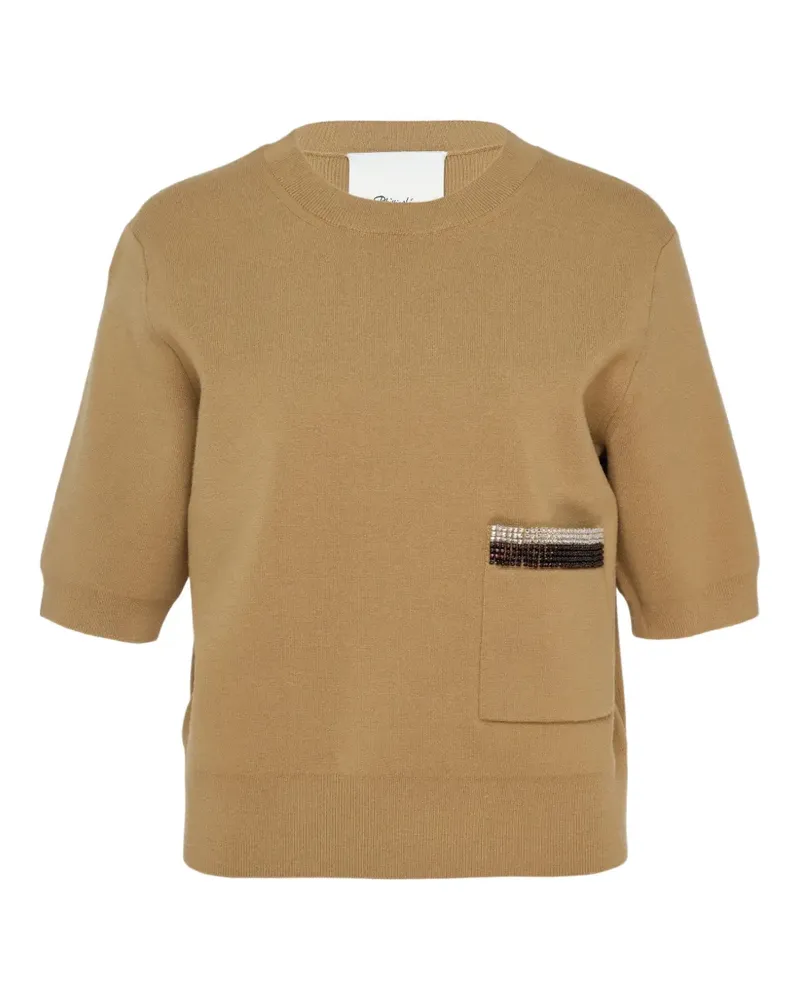 3.1 phillip lim crystal-embellished short-sleeve sweater - Braun Braun