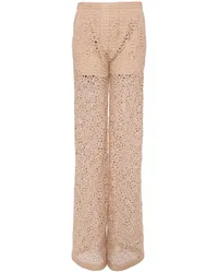 Elie Saab Makramee-Hose Nude