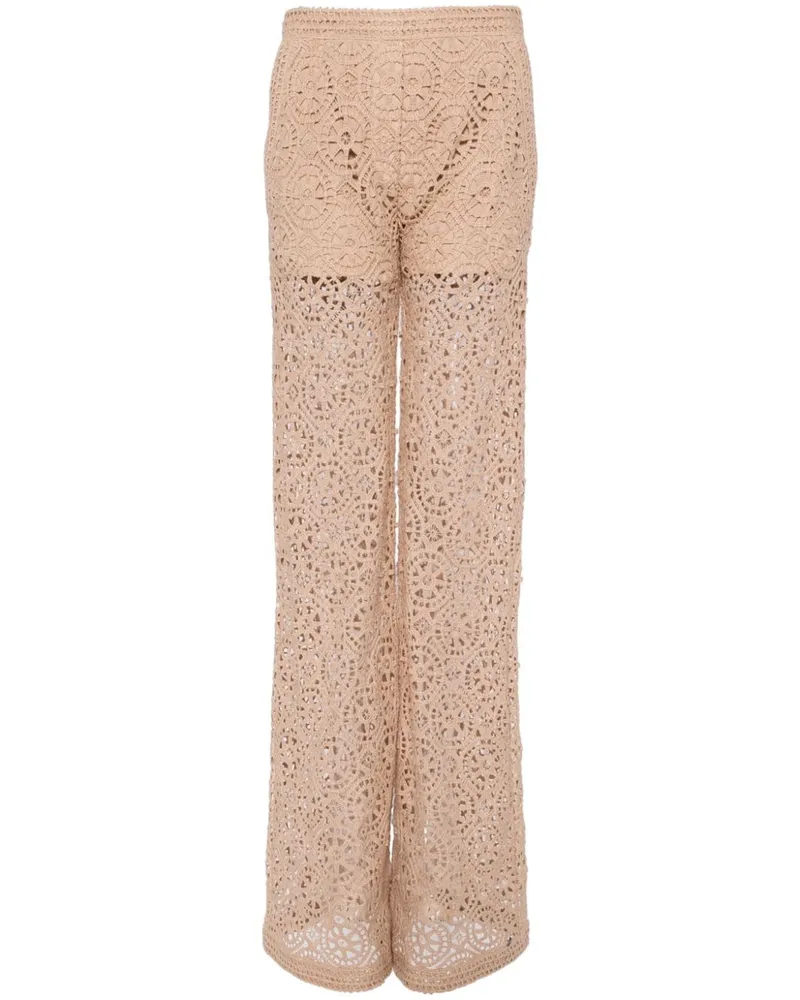 Elie Saab Makramee-Hose Nude