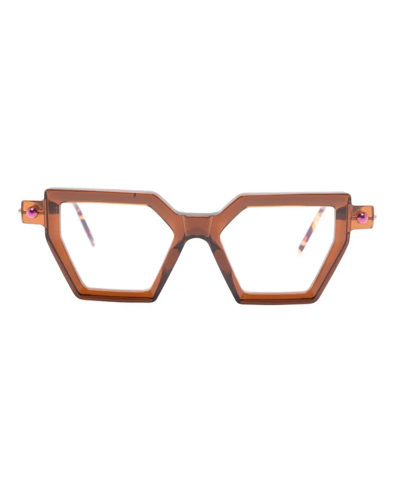 KUBORAUM Brille mit geometrischem Gestell - Braun Braun