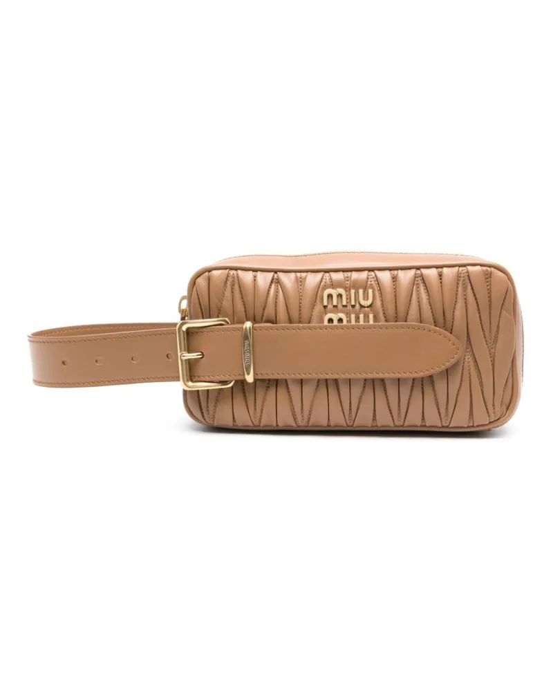 Miu Miu Matelassé-Clutch Braun