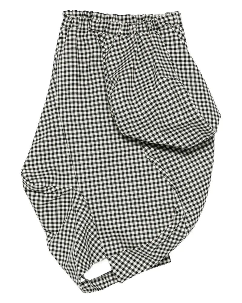 Comme des Garçons Geraffter Rock mit Vichy-Karomuster - Schwarz Schwarz