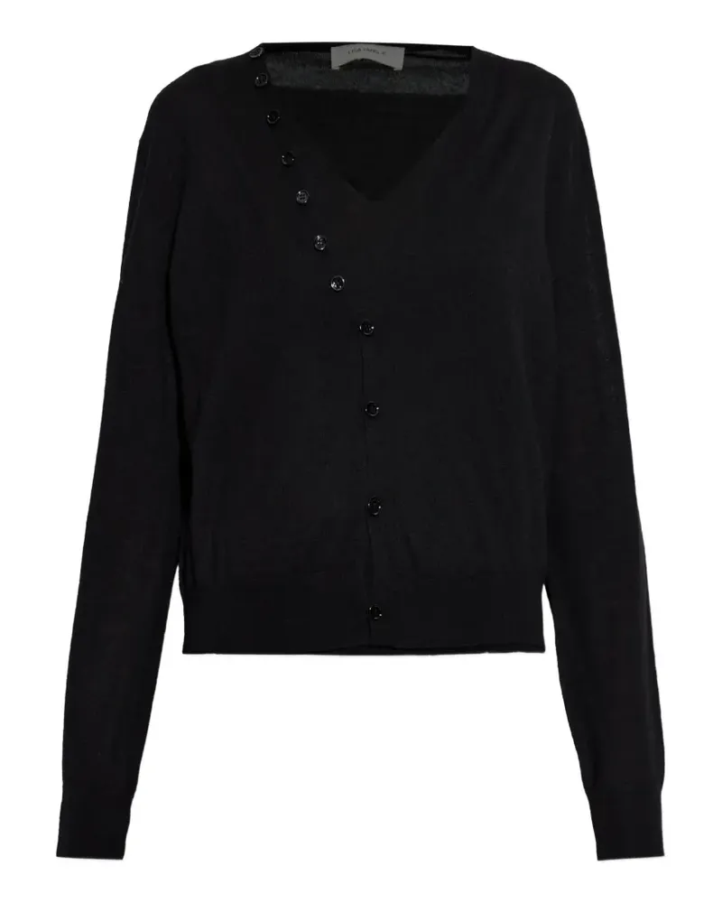 Lisa Yang Asymmetrischer Tarelyn Cardigan - Schwarz Schwarz