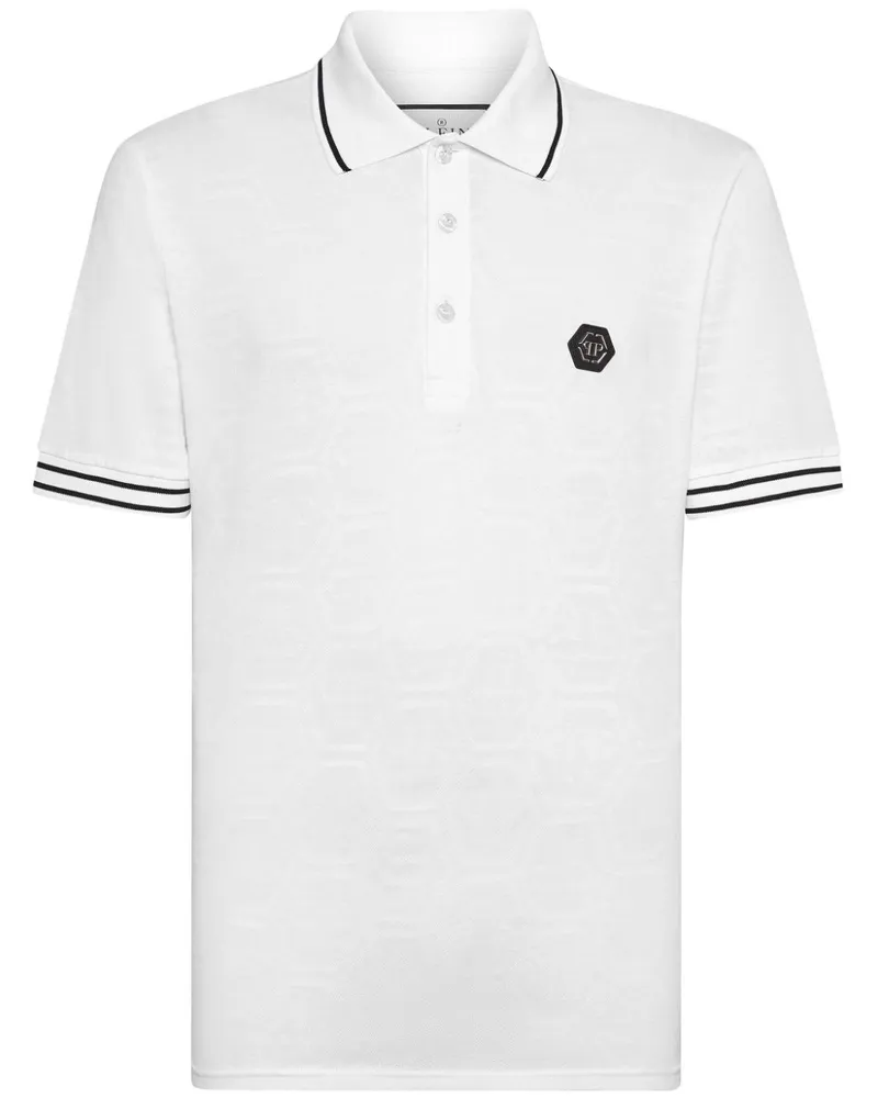 Philipp Plein Poloshirt mit Logo-Applikation - Weiß Weiß