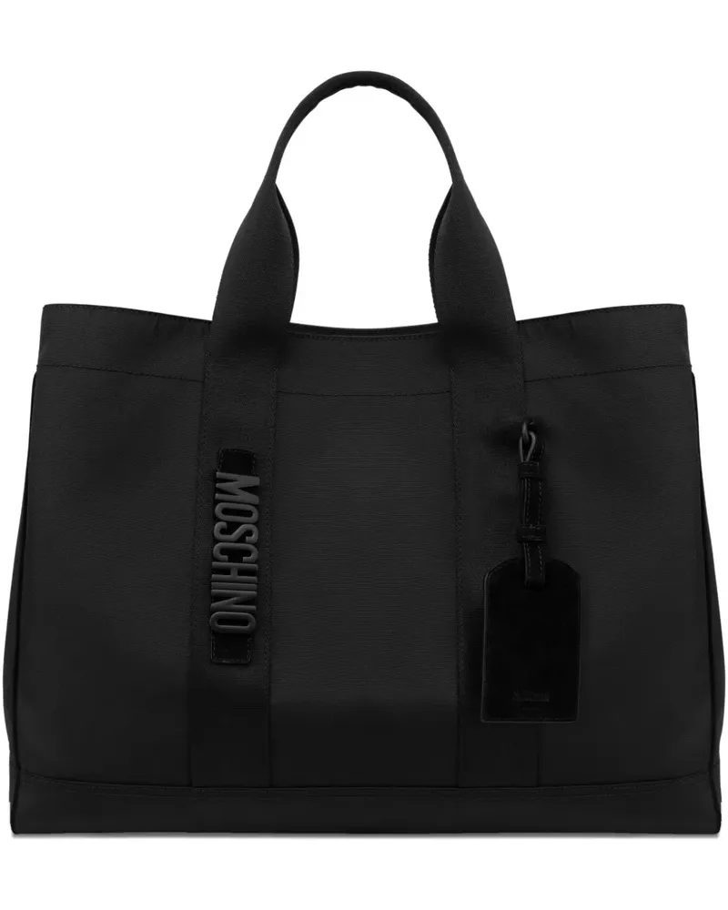 Moschino Tote Bag mit Logo-Applikation - Schwarz Schwarz