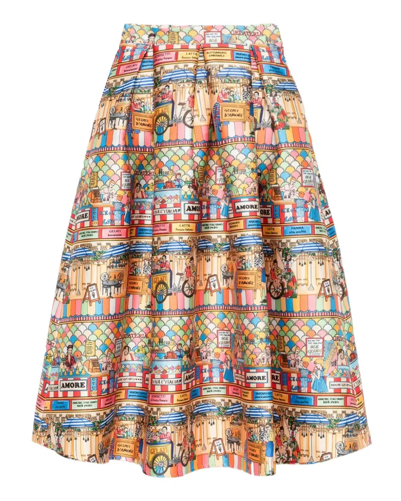 Alessandro Enriquez A-line midi skirt - Orange Orange