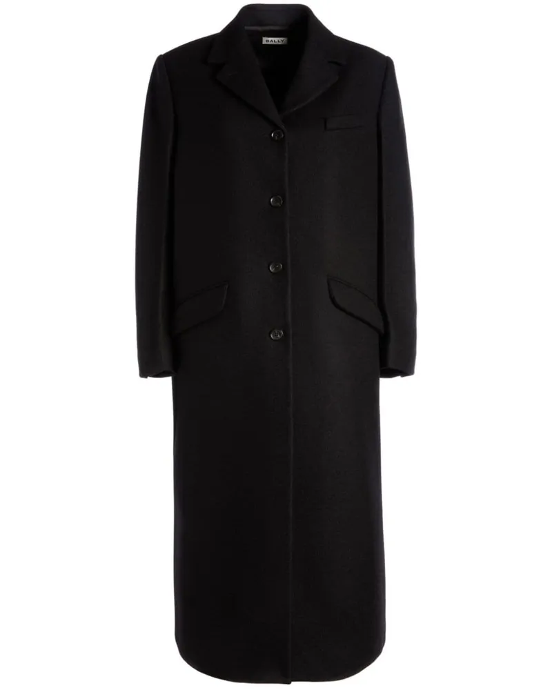 Bally Wollmantel mit fallendem Revers - Schwarz Schwarz